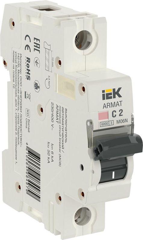 Выключатель автоматический модульный 1п C 2А M06N ARMAT IEK AR-M06N-1-C002 IEK