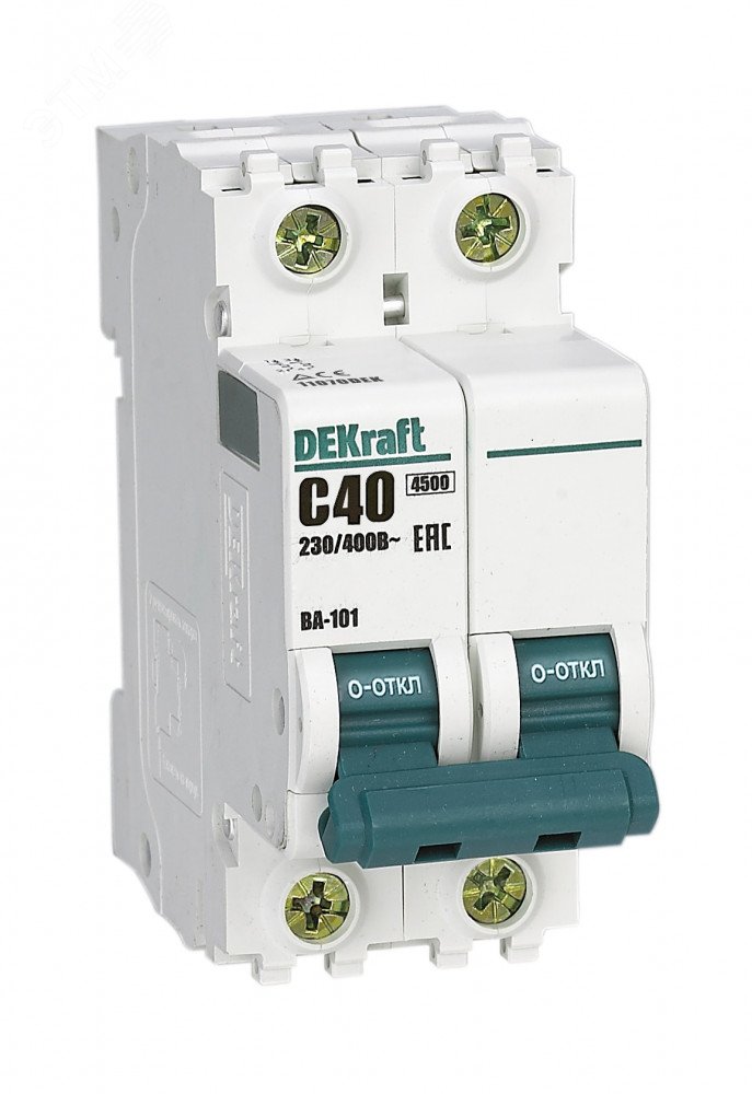 Выключатель автоматический модульный 2п C 40А 4.5кА ВА-101 DEKraft 11070DEK DEKraft