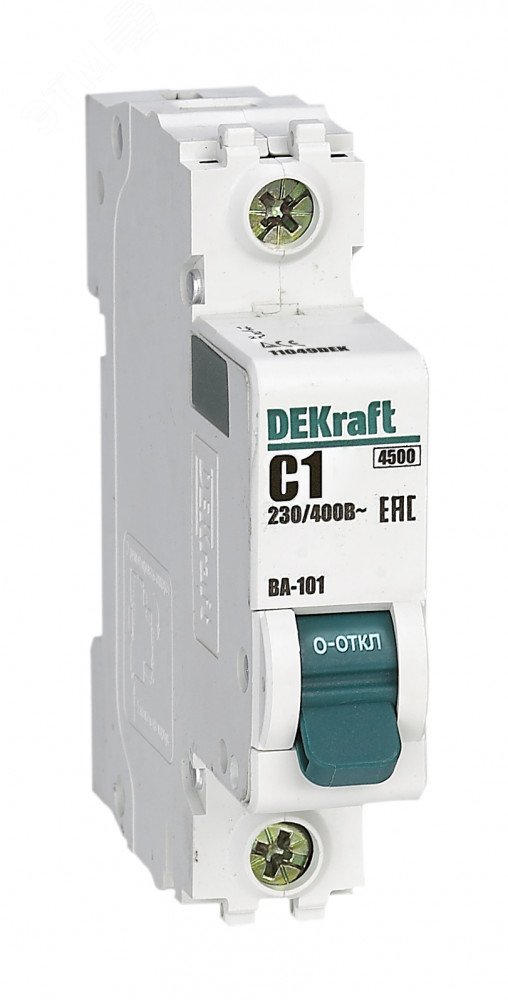 Выключатель автоматический модульный 1п C 1А 4.5кА ВА-101 DEKraft 11049DEK DEKraft