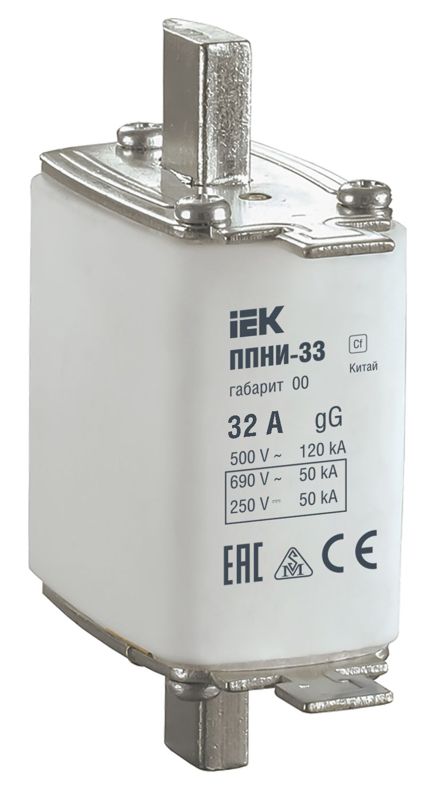 Вставка плавкая ППНИ-33 32А габарит 00 DPP10-032 IEK
