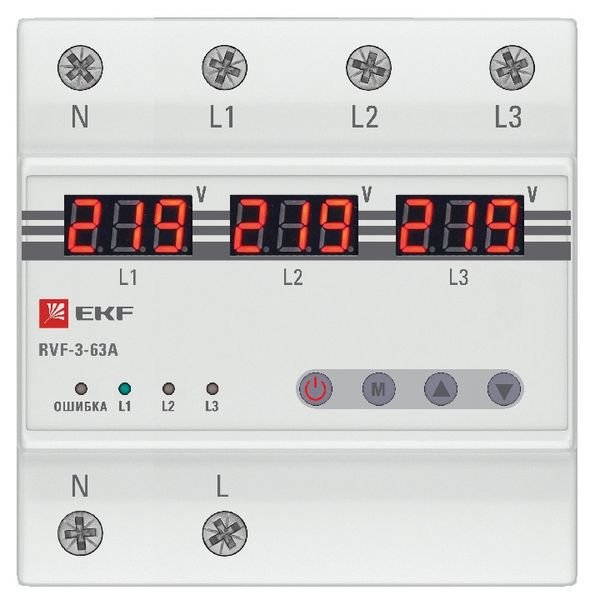 Реле выбора фаз с дисплеем RVF-3-63А PROxima RVF-3-63a EKF