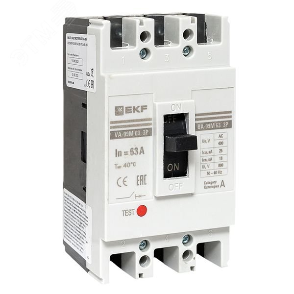 Выключатель автоматический 3п 63/63А 25кА ВА-99М PROxima mccb99-63-63m EKF
