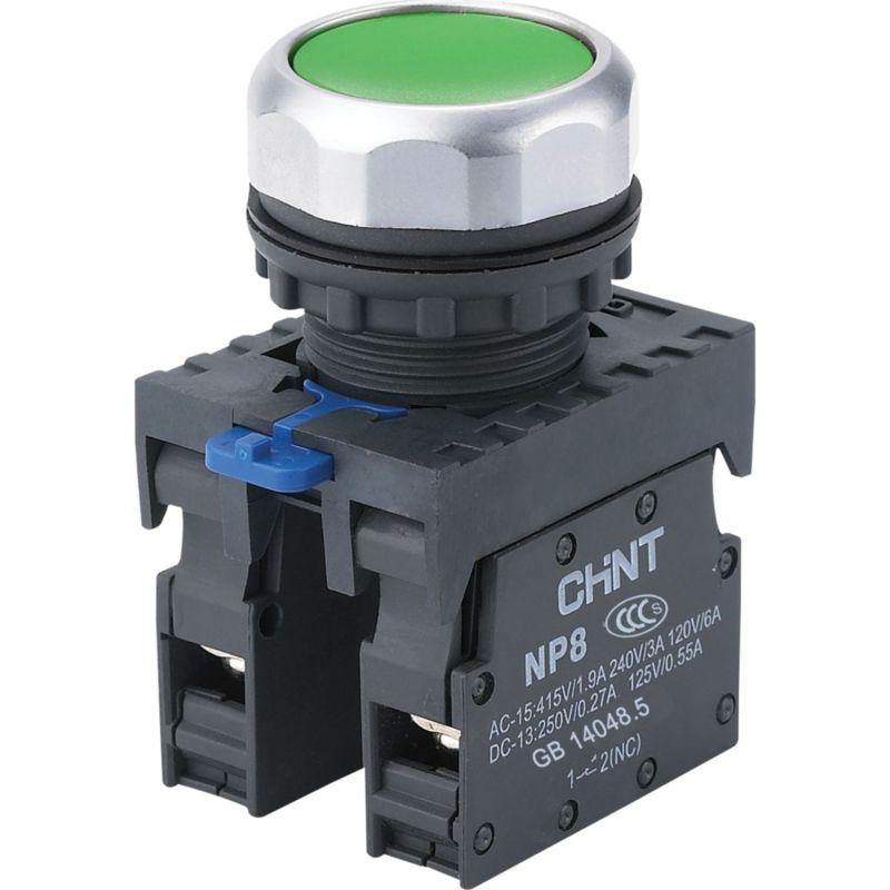 Кнопка управления NP8-11BN/3 без подсветки зел. 1НО+1НЗ IP65 667113 Chint