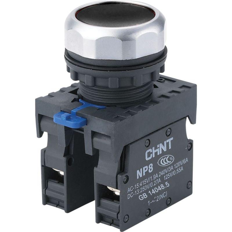 Кнопка управления NP8-11BN/2 без подсветки черн. 1НО+1НЗ IP65 667112 Chint