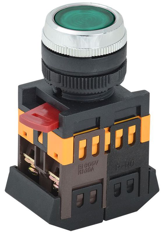 Кнопка ABLFS-22 d22мм 1з+1р 240В неон зел. BBT30-ABLFS-K06 IEK
