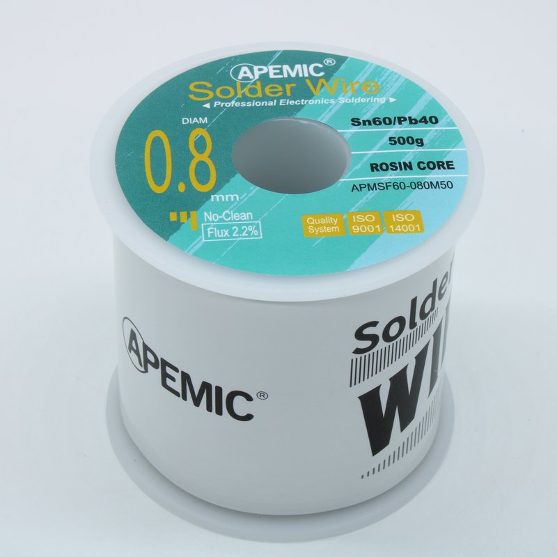 Припой Sn60Pb40 ROL0 0.8мм 500гр APEMIC