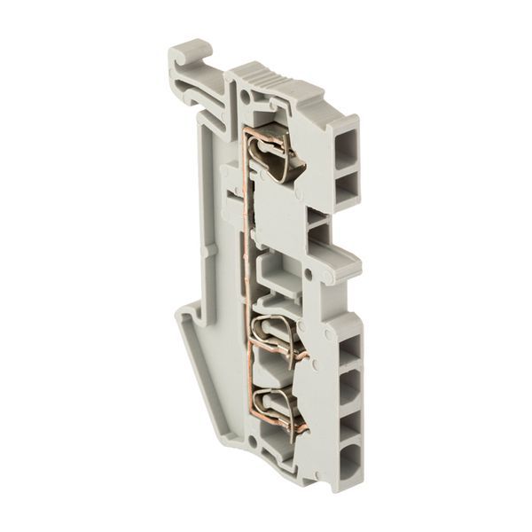 Колодка клеммная пружинная ST-2.5 28А 3 вывода серая plc-jxb-st-2.5-3 EKF