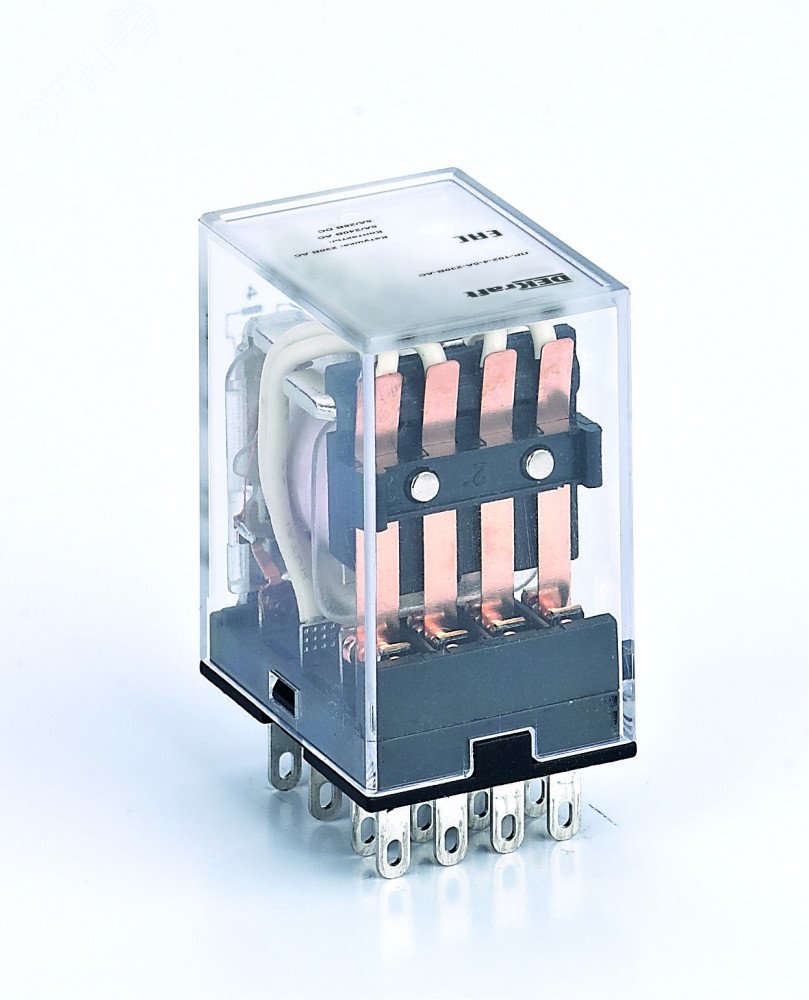 Реле промежуточное ПР-102 5А 24В DC 4 конт. с LED-индикацией 23887DEK DEKraft