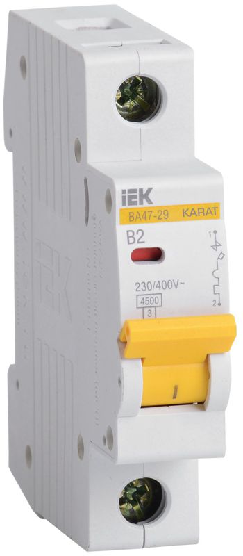 Выключатель автоматический модульный 1п B 2А 4.5кА ВА47-29 KARAT IEK MVA20-1-002-B IEK