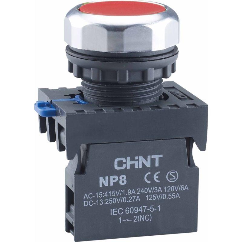 Кнопка управления NP8-11BN/4 без подсветки красн. 1НО+1НЗ IP65 667114 Chint
