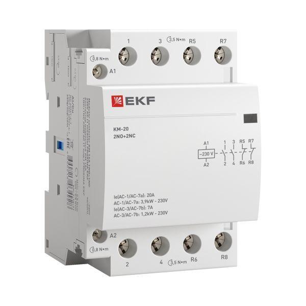 Контактор модульный КМ 20А 2NО+2NC (3 мод.) PROxima km-3-20-22 EKF