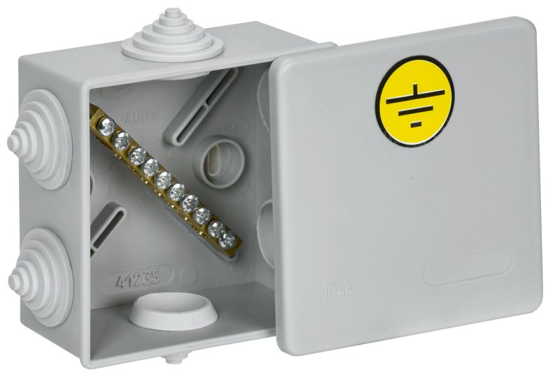Коробка КУП КМ41360 85х85х40мм IP44 6 вв. (7035) UKO21-085-085-040-K41-44U IEK