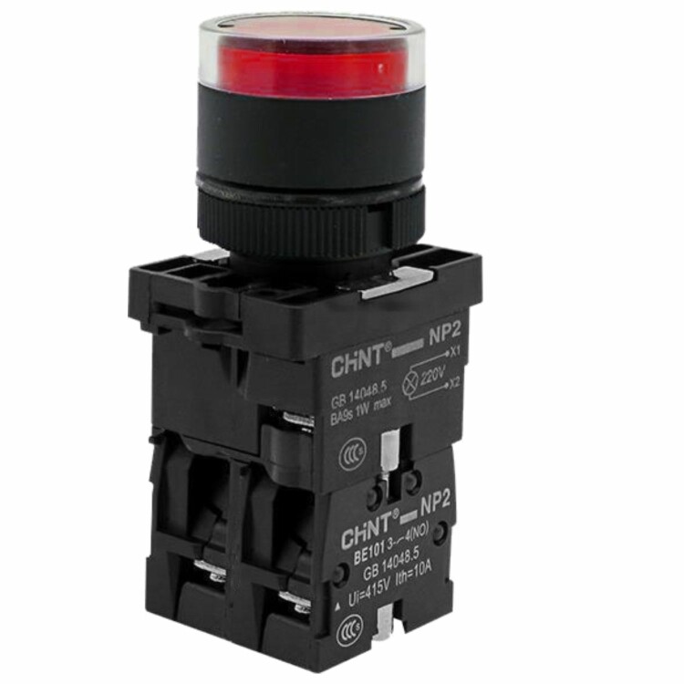 Кнопка управления NP2-EW3365 1НО+1НЗ AC/DC 230В (LED) IP40 зел. 575718 Chint