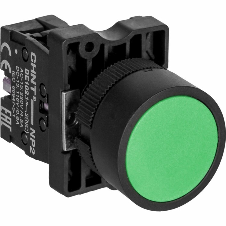 Кнопка управления NP2-EA31 без подсветки 1НО IP40 зел. 574085 Chint