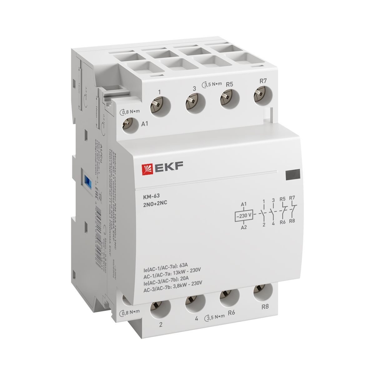 Контактор модульный КМ 63А 2NО+2NC (3 мод.) PROxima km-3-63-22 EKF