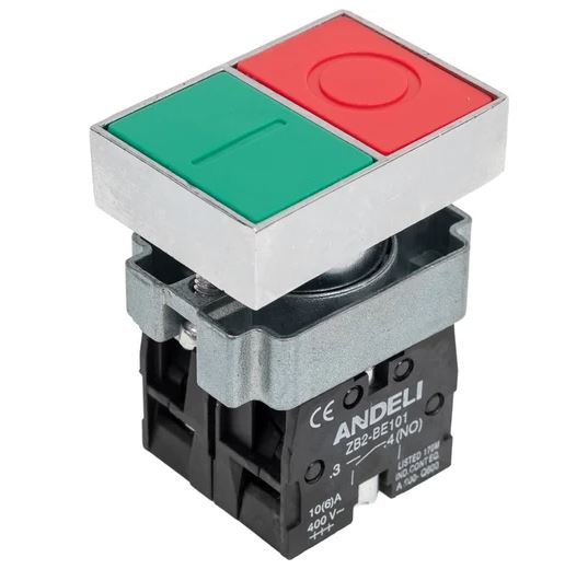 КНОПКА XB2-BL8325 "I-O" СДВОЕННАЯ 1З+1Р Andeli