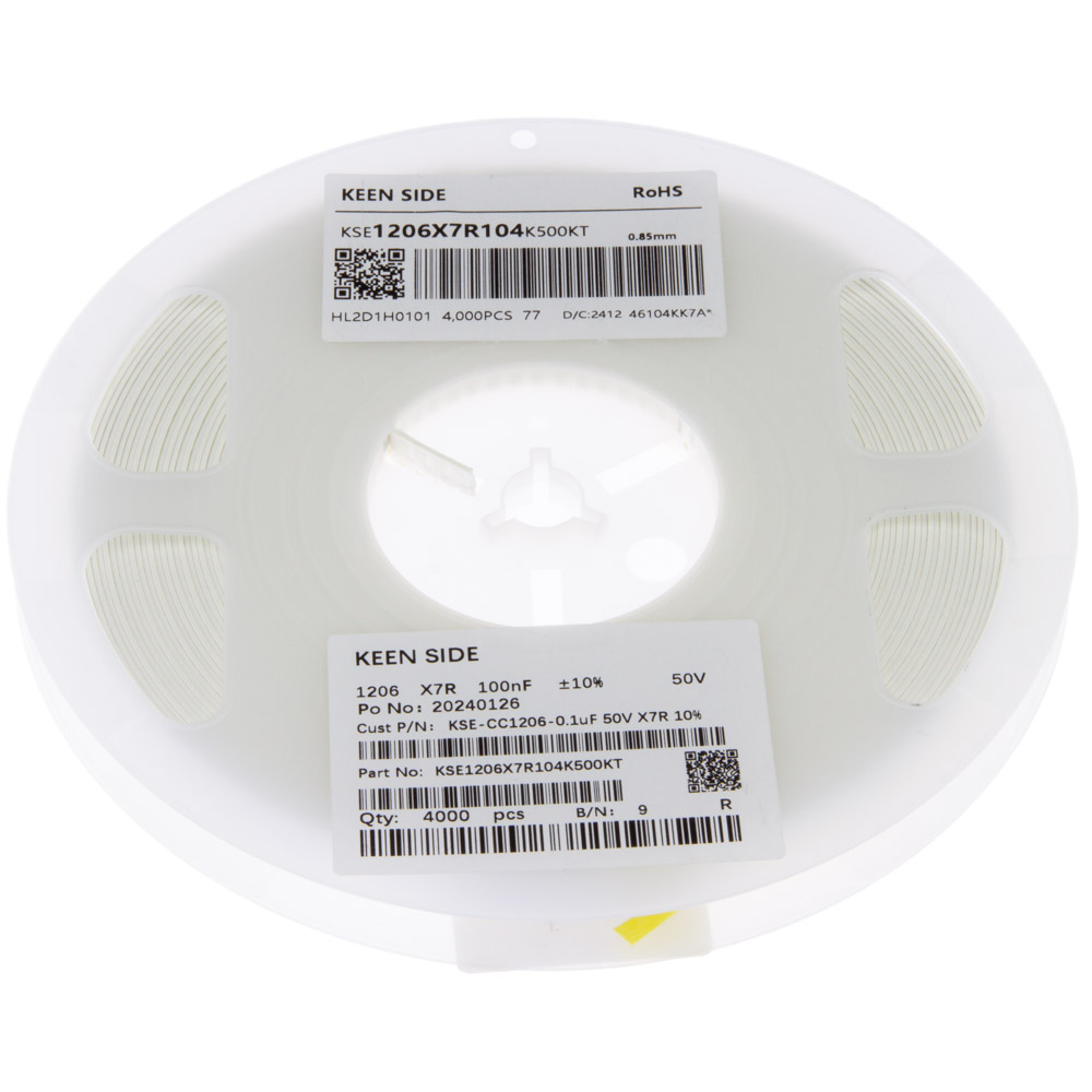 KSE-CC1206-0.1uF 50V X7R 10% KEEN SIDE