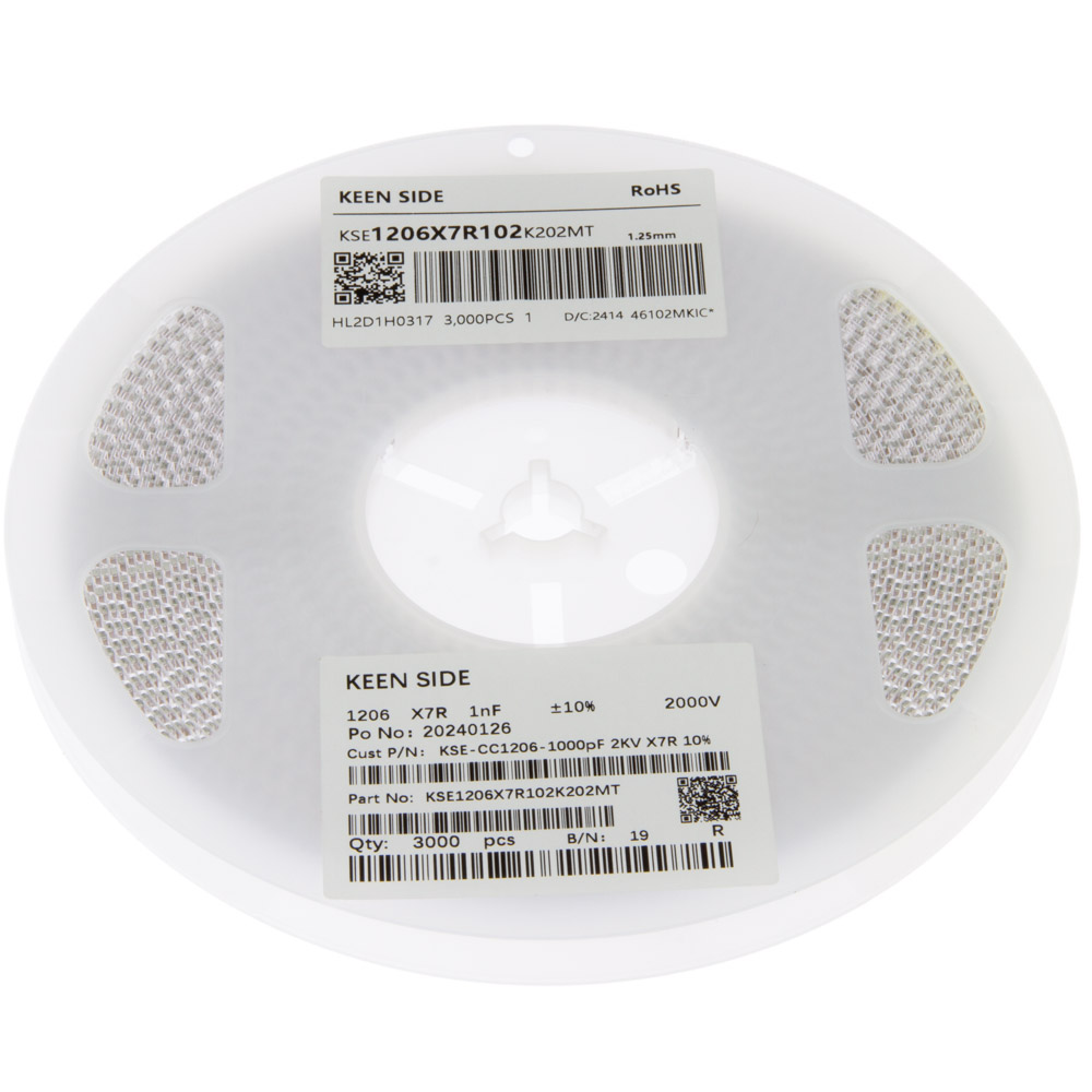 KSE-CC1206-1000pF 2KV X7R 10% KEEN SIDE