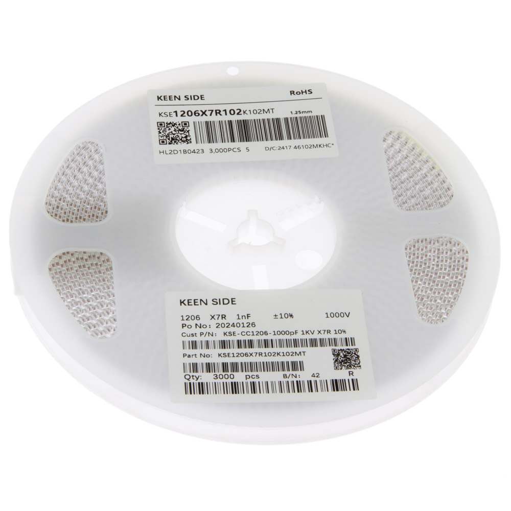 KSE-CC1206-1000pF 1KV X7R 10% KEEN SIDE