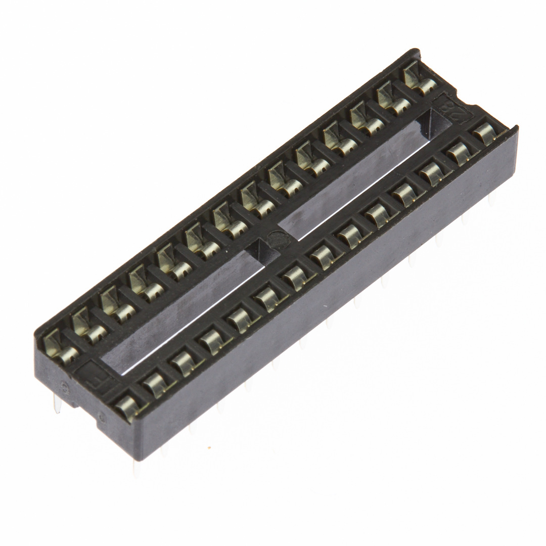 SCS-28 (KLS1-216-28-D=7.62) DIP шаг 2.54мм разъем узкая панель 28 контактов KLS (арт. 019970) KLS Electronic