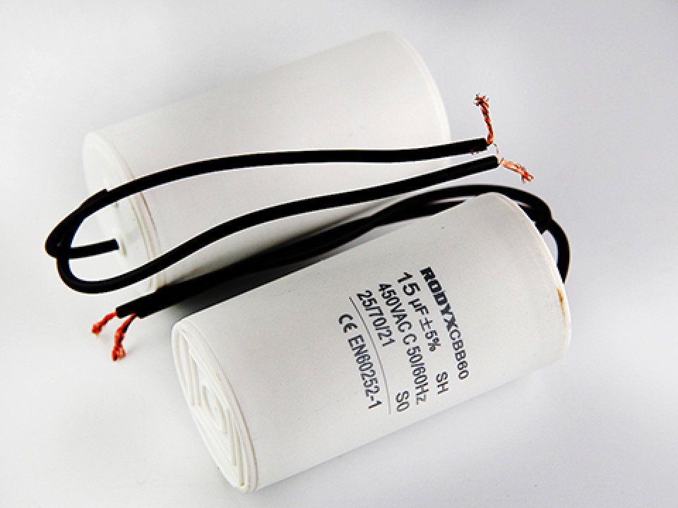 15мкф 450VAC 5% (38Х70) 50-60Hz CBB60-K гибк.выв. пусковой конденсатор RODYX Rodyx
